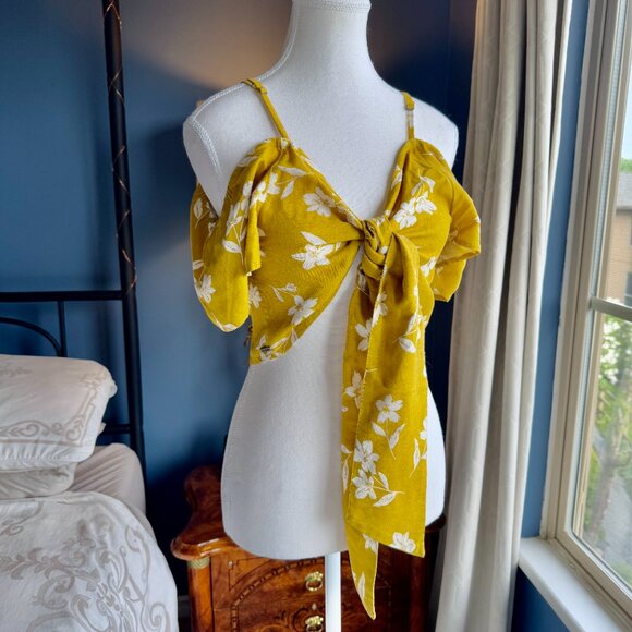 Billabong x Sincerely Jules Tropical Floral Tie Crop Top - Picture 5 of 11